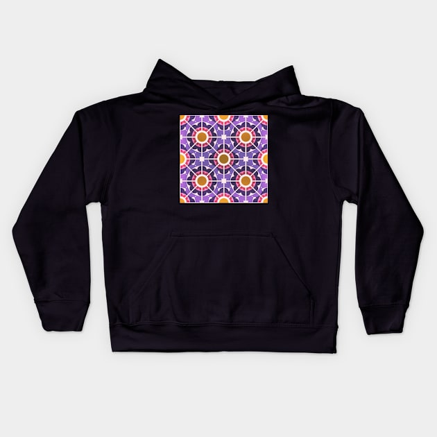 Connected Circular Abstract Pattern Kids Hoodie by StephersMc